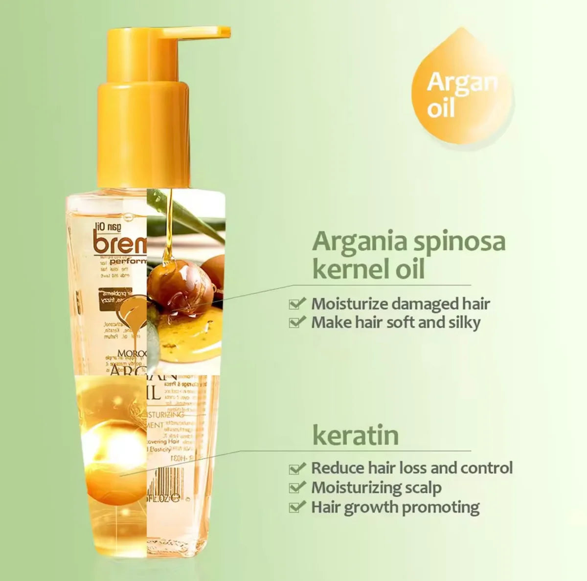 Bremod Performance Moroccan Argan Oil Intense Moisturizing Treatment 100ml